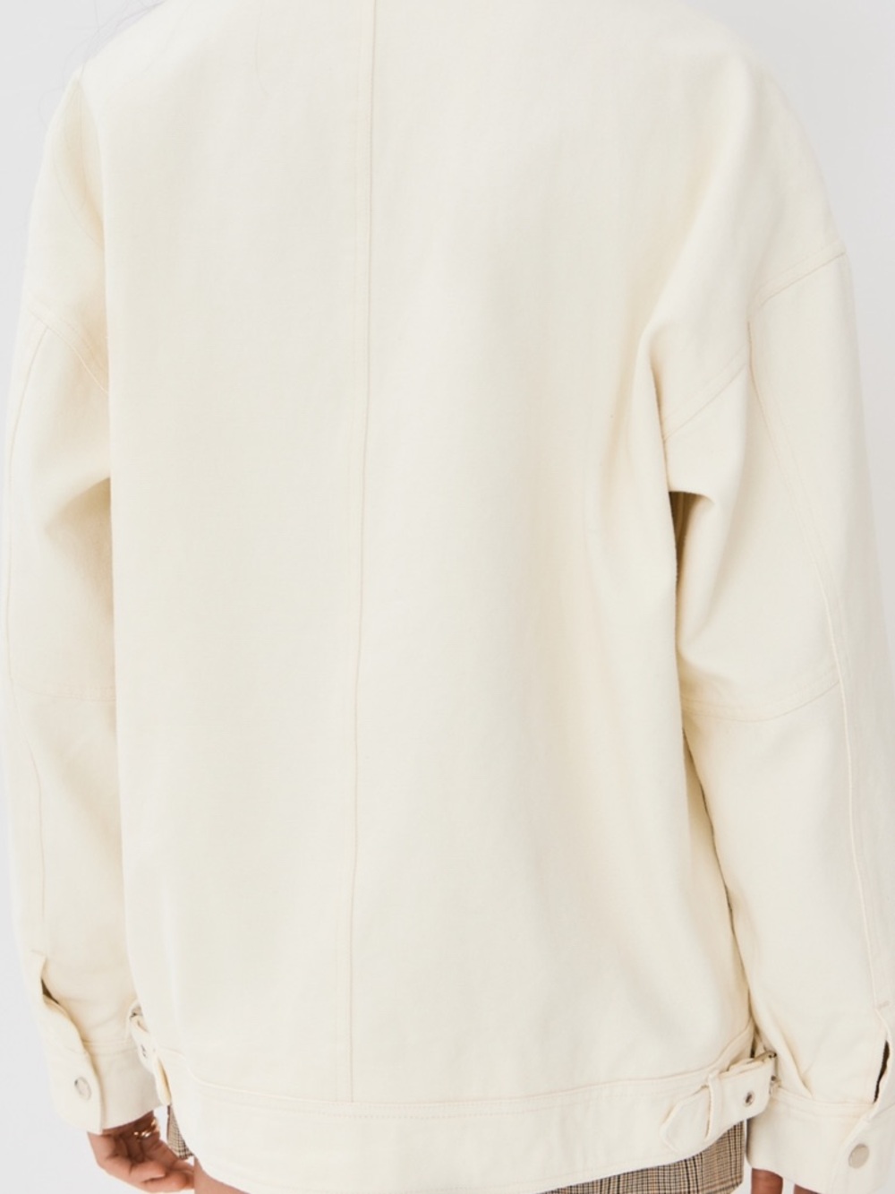 Lioness Cream Zip-Front Jacket with Tan Corduroy Collar - Picture 6 of 6